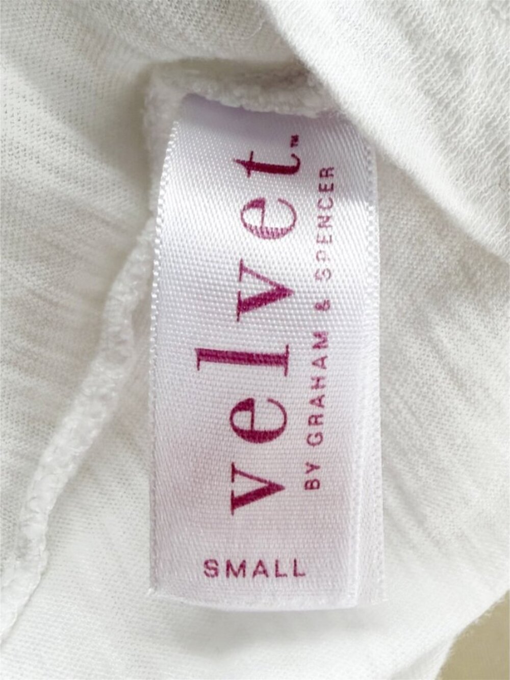 Velvet by Graham & Spencer Lilith Cotton Slub V-Neck Tee | White - Picture 7 of 11
